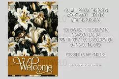 Cream Lily Flowers 12x18 Welcome Garden Flag Sublimation Product Image 2