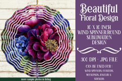 Floral Wind Spinner, Flowers Wind Spinner Sublimation, w1 Product Image 2