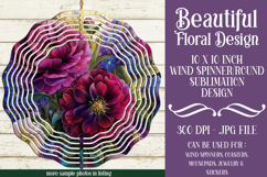 Floral Wind Spinner, Flowers Wind Spinner Sublimation, w11 Product Image 2