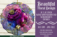 Floral Wind Spinner, Flowers Wind Spinner Sublimation, w2 Product Image 2
