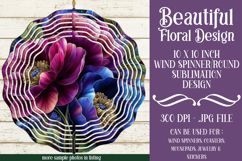 Floral Wind Spinner, Flowers Wind Spinner Sublimation, w3 Product Image 2