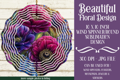 Floral Wind Spinner, Flowers Wind Spinner Sublimation, w5 Product Image 2