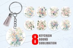 Keychain Watercolor bouquet flower background | Keyring Product Image 1