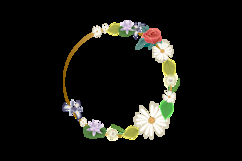 Beautiful flower and botanical leaf round frame design Product Image 2