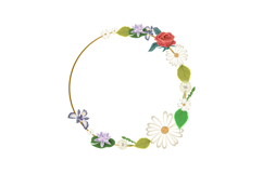 Beautiful flower and botanical leaf round frame design Product Image 1