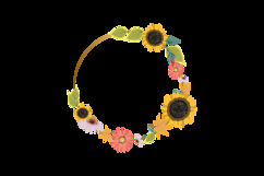 Beautiful flower and botanical leaf round frame graphic Product Image 2