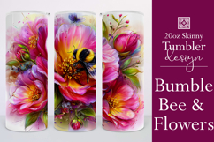 Animal Tumbler Wrap, Bumble Bee and Flowers Tumbler Wrap t22 Product Image 1
