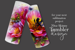 Animal Tumbler Wrap, Bumble Bee and Flowers Tumbler Wrap t22 Product Image 2