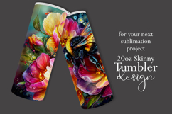 Animal Tumbler Wrap, Bumble Bee and Flowers Tumbler Wrap, t3 Product Image 2