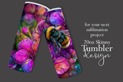 Animal Tumbler Wrap, Bumble Bee and Flowers Tumbler Wrap, t7 Product Image 2