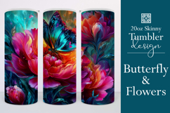Animal Tumbler Wrap, Butterfly and Flowers Tumbler Wrap t1 Product Image 1