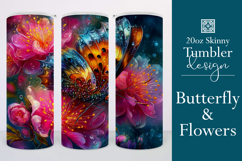 Animal Tumbler Wrap, Butterfly and Flowers Tumbler Wrap t11 Product Image 1
