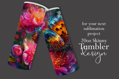 Animal Tumbler Wrap, Butterfly and Flowers Tumbler Wrap t11 Product Image 2