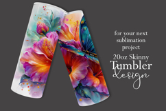 Animal Tumbler Wrap, Butterfly and Flowers Tumbler Wrap t14 Product Image 2