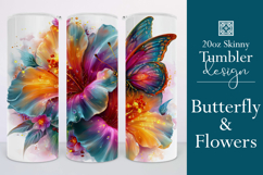 Animal Tumbler Wrap, Butterfly and Flowers Tumbler Wrap t15 Product Image 1