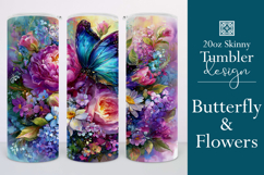 Animal Tumbler Wrap, Butterfly and Flowers Tumbler Wrap t16 Product Image 1