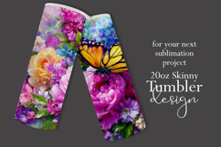 Animal Tumbler Wrap, Butterfly and Flowers Tumbler Wrap t17 Product Image 2