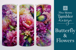 Animal Tumbler Wrap, Butterfly and Flowers Tumbler Wrap t18 Product Image 1