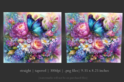 Animal Tumbler Wrap, Butterfly and Flowers Tumbler Wrap t19 Product Image 3