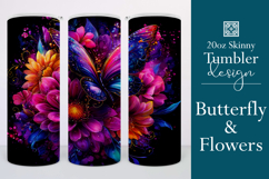 Animal Tumbler Wrap, Butterfly and Flowers Tumbler Wrap t2 Product Image 1