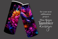 Animal Tumbler Wrap, Butterfly and Flowers Tumbler Wrap t2 Product Image 2