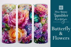 Animal Tumbler Wrap, Butterfly and Flowers Tumbler Wrap t20 Product Image 1