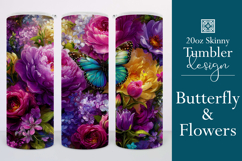 Animal Tumbler Wrap, Butterfly and Flowers Tumbler Wrap t21 Product Image 1