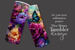 Animal Tumbler Wrap, Butterfly and Flowers Tumbler Wrap t25 Product Image 2