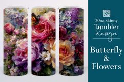 Animal Tumbler Wrap, Butterfly and Flowers Tumbler Wrap t26 Product Image 1