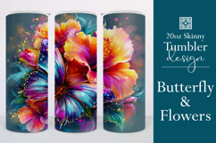 Animal Tumbler Wrap, Butterfly and Flowers Tumbler Wrap t28 Product Image 1