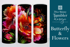 Animal Tumbler Wrap, Butterfly and Flowers Tumbler Wrap t3 Product Image 1