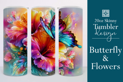 Animal Tumbler Wrap, Butterfly and Flowers Tumbler Wrap t30 Product Image 1