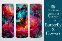 Animal Tumbler Wrap, Butterfly and Flowers Tumbler Wrap t4 Product Image 1