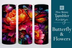 Animal Tumbler Wrap, Butterfly and Flowers Tumbler Wrap t6 Product Image 1