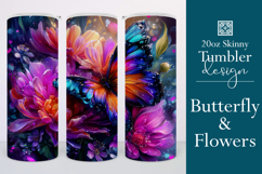 Animal Tumbler Wrap, Butterfly and Flowers Tumbler Wrap t7 Product Image 1