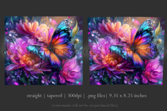 Animal Tumbler Wrap, Butterfly and Flowers Tumbler Wrap t7 Product Image 3