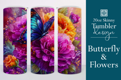 Animal Tumbler Wrap, Butterfly and Flowers Tumbler Wrap t8 Product Image 1