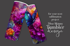 Animal Tumbler Wrap, Butterfly and Flowers Tumbler Wrap t8 Product Image 2