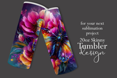 Animal Tumbler Wrap, Butterfly and Flowers Tumbler Wrap t9 Product Image 2