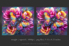 Animal Tumbler Wrap, Butterfly and Flowers Tumbler Wrap t9 Product Image 3