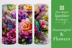 Animal Tumbler Wrap, Hummingbird Flowers Tumbler Wrap, t15 Product Image 1