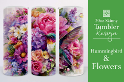 Animal Tumbler Wrap, Hummingbird Flowers Tumbler Wrap, t19 Product Image 1
