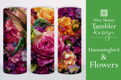 Animal Tumbler Wrap, Hummingbird Flowers Tumbler Wrap, t26 Product Image 1