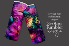 Animal Tumbler Wrap, Hummingbird Flowers Tumbler Wrap, t9 Product Image 2