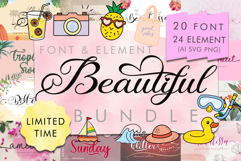 Beautiful Fonts &amp; Summer Element Bundle Product Image 1