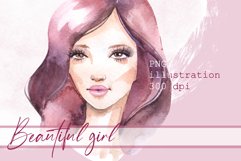 Beautiful girl. Watercolor png Product Image 1