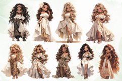 Beautiful Girl with Boho Outfit Clipart Product Image 2