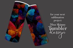 Animal Tumbler Wrap, Colorful Butterflies Tumbler Wrap, t1 Product Image 2