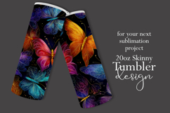 Animal Tumbler Wrap, Colorful Butterflies Tumbler Wrap, t2 Product Image 2