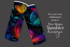Animal Tumbler Wrap, Colorful Butterflies Tumbler Wrap, t4 Product Image 2